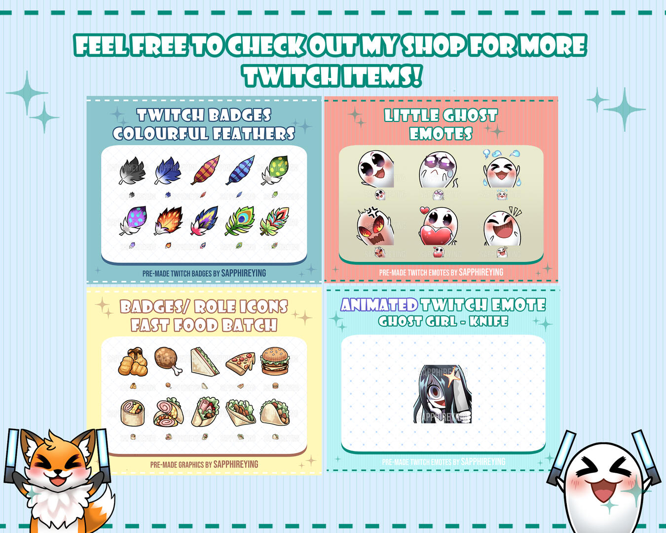 Etsy shop for premade items!